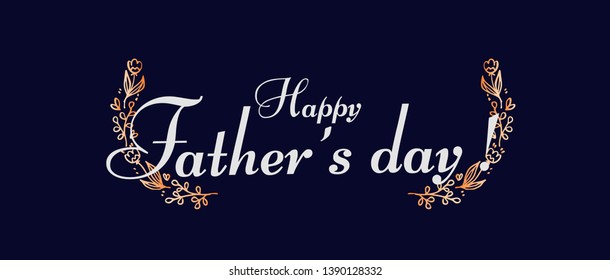 happy father's day, beautiful greeting card background or banner with golden flower theme. design illustration