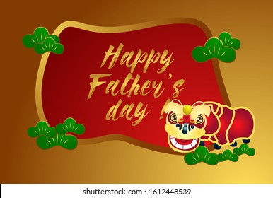 happy father's day, beautiful greeting card background or template banner with chinese theme. vector design illustration
