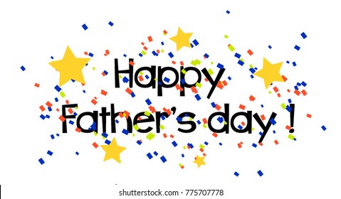 Happy Father's day, Beautiful greeting card poster with vintage and comic style