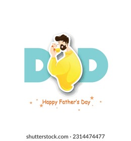 Happy Father's Day beautiful vector illustration of father with his child  