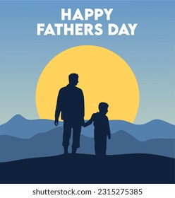 Happy Fathers Day with beautiful view