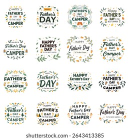 "Happy Father's Day To The Best Camper" Festive Outdoor T-Shirt Design Bundle