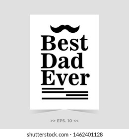 Happy Father's Day. Best Dad Poster Sign on Background. vector Eps. 10 Template and Background 
