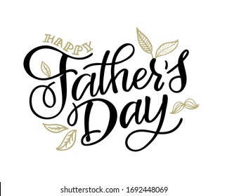 Happy Father's Day - Best Dad ever. Cute hand drawn doodle lettering postcard. Lettering art for banner, invitation.