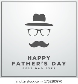 Happy Father's day best dad ever  modern creative minimalist banner, sign, card, design concept with minimalist father illustration on a light background 