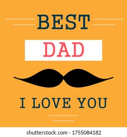 Happy father's day. Best dad. Greeting card or postcard, invitation. 