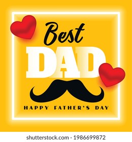 happy fathers day best dad yellow card design