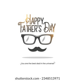 Happy Fathers Day, Best Dad vector: Father's Day wish colorful vector illustrations
