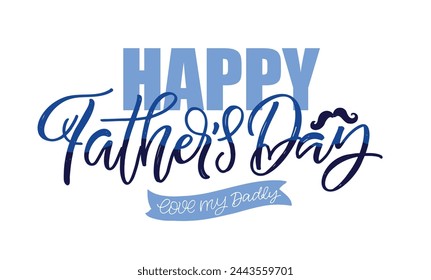 Feliz día de los padres - Mejor papá de todos. Letras sobre papá para camiseta, diseño de camiseta, invitación, web, impresión de taza. Tipografía, gran diseño para cualquier propósito. Plantilla de caligrafía moderna. Cita de celebración. 
