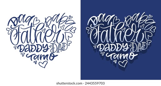 Feliz día de los padres - Mejor papá de todos. Letras sobre papá para camiseta, diseño de camiseta, invitación, web, impresión de taza. Tipografía, gran diseño para cualquier propósito. Plantilla de caligrafía moderna. Cita de celebración. 
