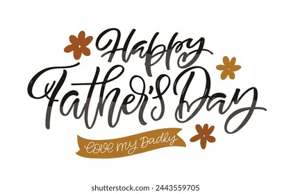 Feliz día de los padres - Mejor papá de todos. Letras sobre papá para camiseta, diseño de camiseta, invitación, web, impresión de taza. Tipografía, gran diseño para cualquier propósito. Plantilla de caligrafía moderna. Cita de celebración. 
