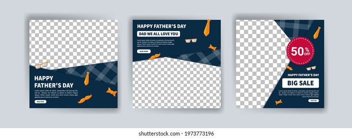 Happy Father's Day. Father's day big sale. Banner vector for social media ads, web ads, business messages, discount flyers and big sale banners