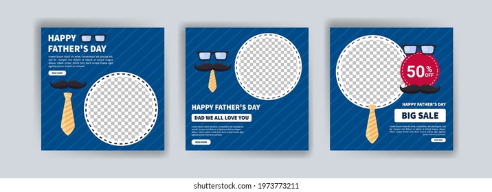 Happy Father's Day. Father's day big sale. Banner vector for social media ads, web ads, business messages, discount flyers and big sale banners.