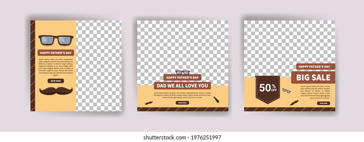 Happy Father's Day. Father's day big sale. Banner vector for social media ads, web ads, business messages, discount flyers and big sale banners.