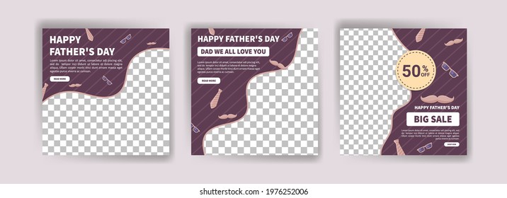 Happy Father's Day. Father's day big sale. Banner vector for social media ads, web ads, business messages, discount flyers and big sale banners.