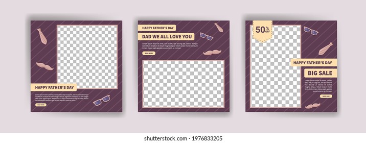 Happy Father's Day. Father's day big sale. Banner vector for social media ads, web ads, business messages, discount flyers and big sale banners.