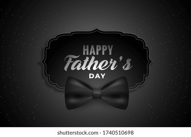 happy fathers day black background with realistic bow