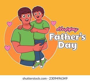 happy fathers day, black father and son