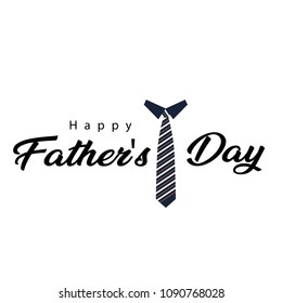 Happy Father's Day Black Necktie White Background Vector Image
