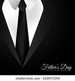 Happy Father's Day in a black suit background