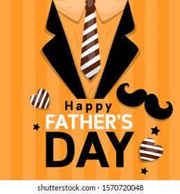 Happy Father's Day Black and Yellow Background Design