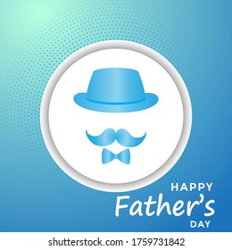 happy fathers day  blue abstract background. vector illustration