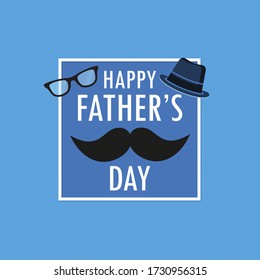 Happy father`s day blue greeting card.vector illustration