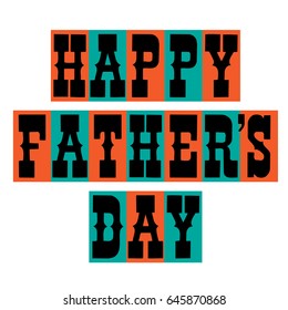 happy fathers day blue orange
