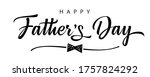 Happy Fathers Day bow tie typography banner. Father's day sale promotion calligraphy poster with doodle necktie and divider sketch line. Vector illustration