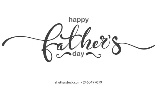 Happy Fathers Day bow tie typography banner. Father's day sale promotion calligraphy poster with doodle necktie and divider sketch line. Vector illustration