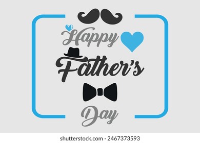 Happy Fathers Day bow tie typography banner. Father's day sale promotion calligraphy poster with doodle necktie and divider sketch line. Vector illustration. Eps10..