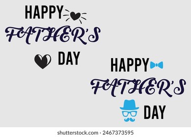 Happy Fathers Day bow tie typography banner. Father's day sale promotion calligraphy poster with doodle necktie and divider sketch line. Vector illustration. Eps10..