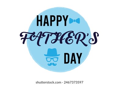 Happy Fathers Day bow tie typography banner. Father's day sale promotion calligraphy poster with doodle necktie and divider sketch line. Vector illustration. Eps10..