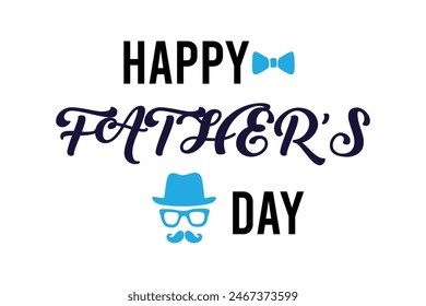 Happy Fathers Day bow tie typography banner. Father's day sale promotion calligraphy poster with doodle necktie and divider sketch line. Vector illustration. Eps10..