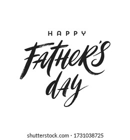 Happy fathers day brush calligraphy, Lettering. Vector illustration.