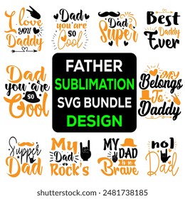 Happy fathers day bundle T-shirt, World's best dad sublimation T-shirt design, father niche vector top trending  typography and best selling T- shirt on print. father bundle niche illustration t shirt