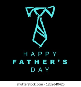 Happy Father's Day with Business man suit and Necktie. Graphic Design for Poster, Card, Template, Layout and More.