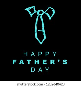 Happy Father's Day with Business man suit and Necktie. Graphic Design for Poster, Card, Template, Layout and More.