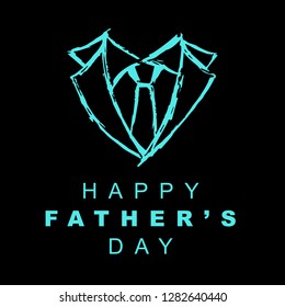 Happy Father's Day with Business man suit and Necktie. Graphic Design for Poster, Card, Template, Layout and More.