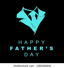 Happy Father's Day with Business man suit and Necktie. Graphic Design for Poster, Card, Template, Layout and More.