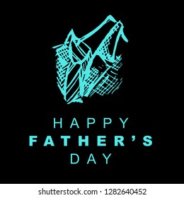 Happy Father's Day with Business man suit and Necktie. Graphic Design for Poster, Card, Template, Layout and More.