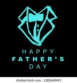 Happy Father's Day with Business man suit and Necktie. Graphic Design for Poster, Card, Template, Layout and More.