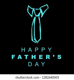 Happy Father's Day with Business man suit and Necktie. Graphic Design for Poster, Card, Template, Layout and More.