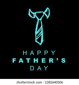 Happy Father's Day with Business man suit and Necktie. Graphic Design for Poster, Card, Template, Layout and More.