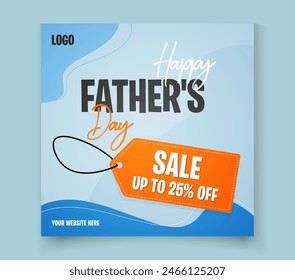 Feliz día del padre negocio marketing social media post Plantilla de Anuncio. Folleto o tarjeta de invitación para la celebración del día de los padres y oferta de descuento