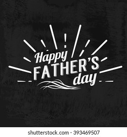 Happy Father's Day calligraphic vector design element. Vintage Typographical retro logo. Happy Fathers Day vintage lettering invitation labels with rays.