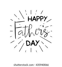 Happy Father's Day calligraphic vector design element. Vintage Typographical retro logo. Happy Fathers Day vintage lettering invitation labels with rays.