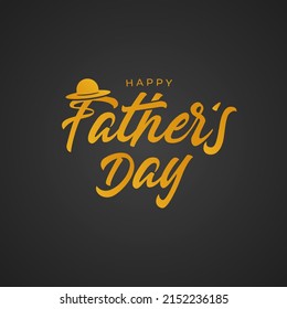 Happy Father's Day Calligraphy card design with black background