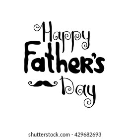 Happy Father's Day calligraphy doodle background.