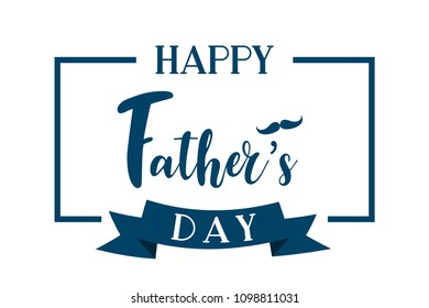 Happy father's day calligraphy greeting card paper art , vector lettering background. illustration